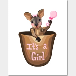 Kangaroo Baby: It's a Girl Posters and Art